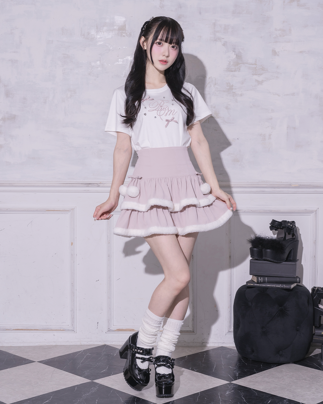 モデル身長:159cm/着用カラー:ピンク