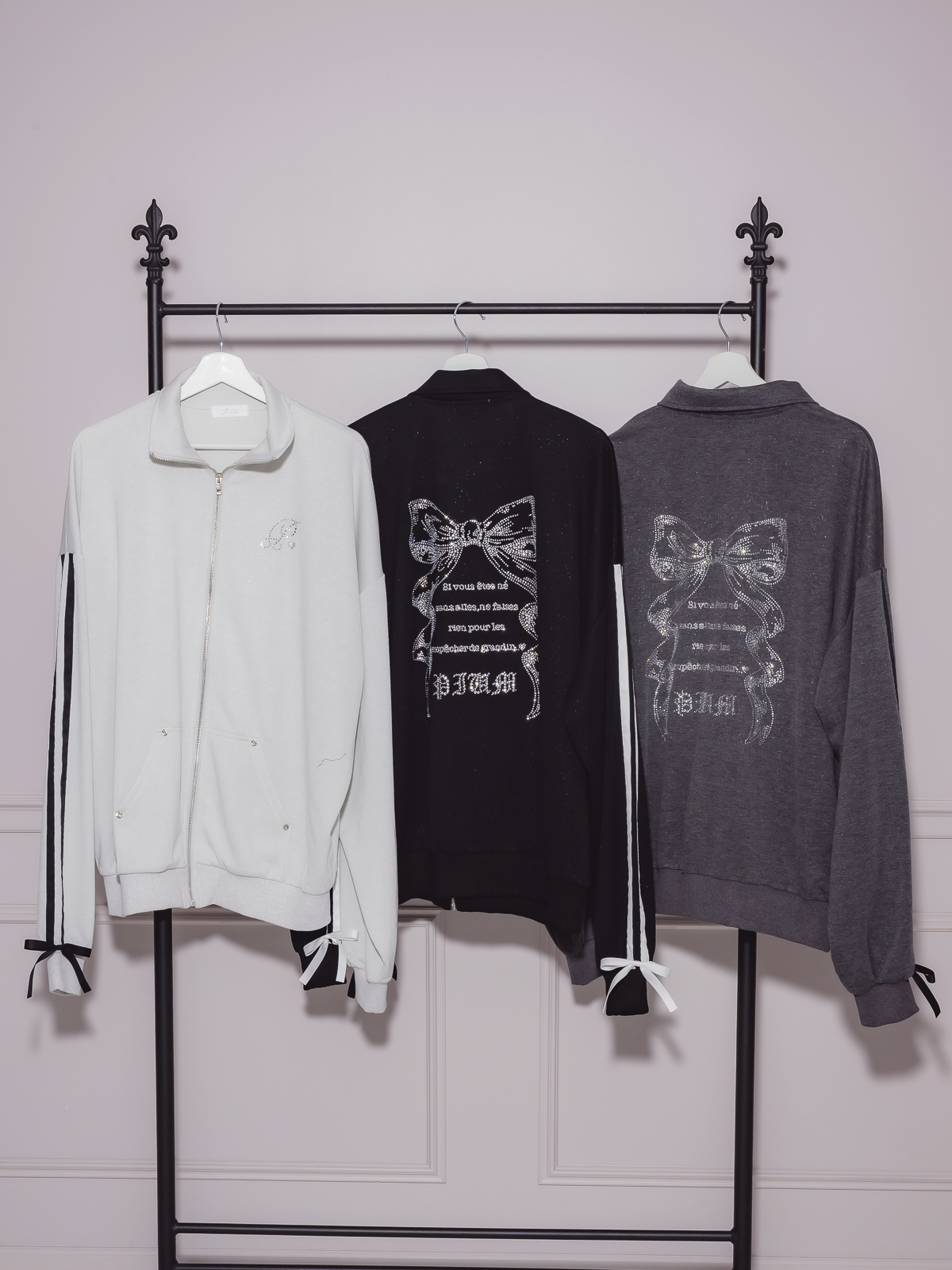 ダブルラインビジュープリントジップスウェット