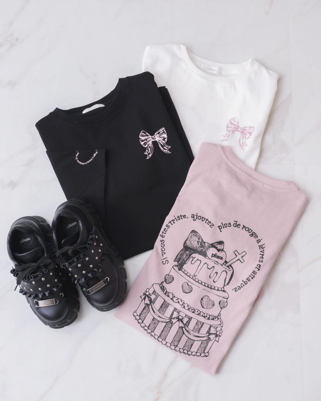 pium melty cake オーバーサイズ半袖Tシャツ