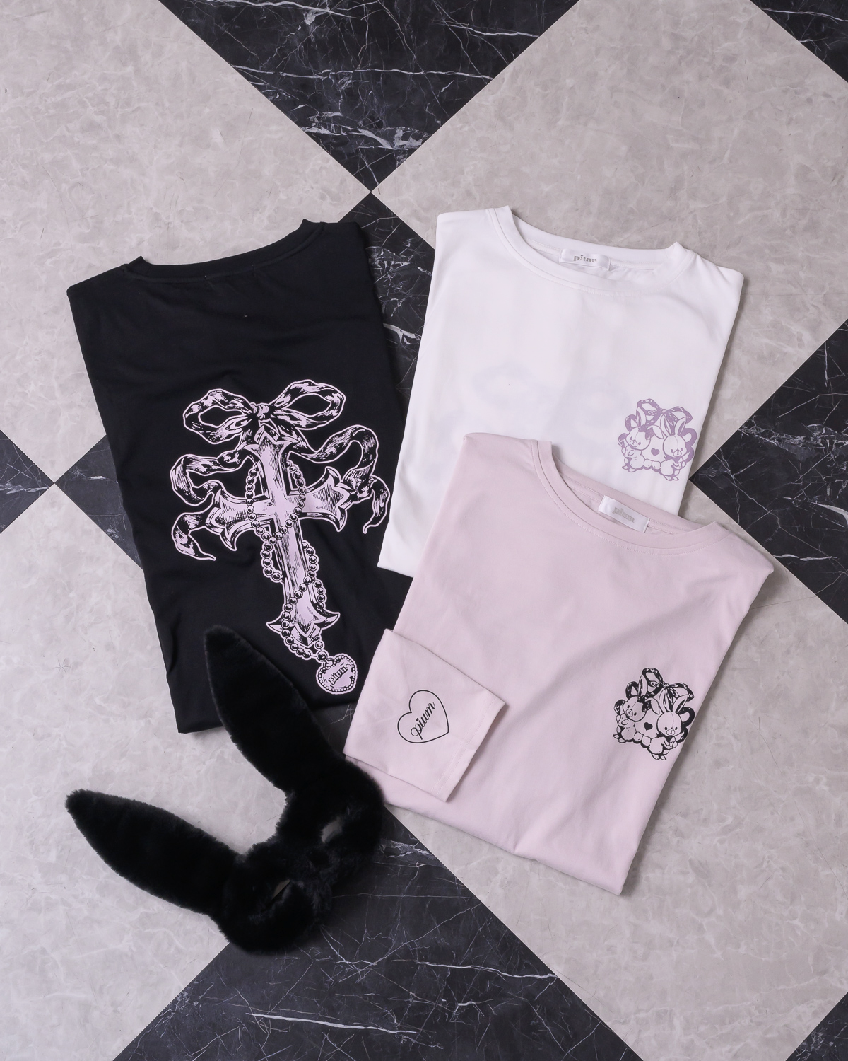 リボンクロスオーバーサイズロングTシャツ – pium リボンクロスオーバーサイズロングTシャツ – pium