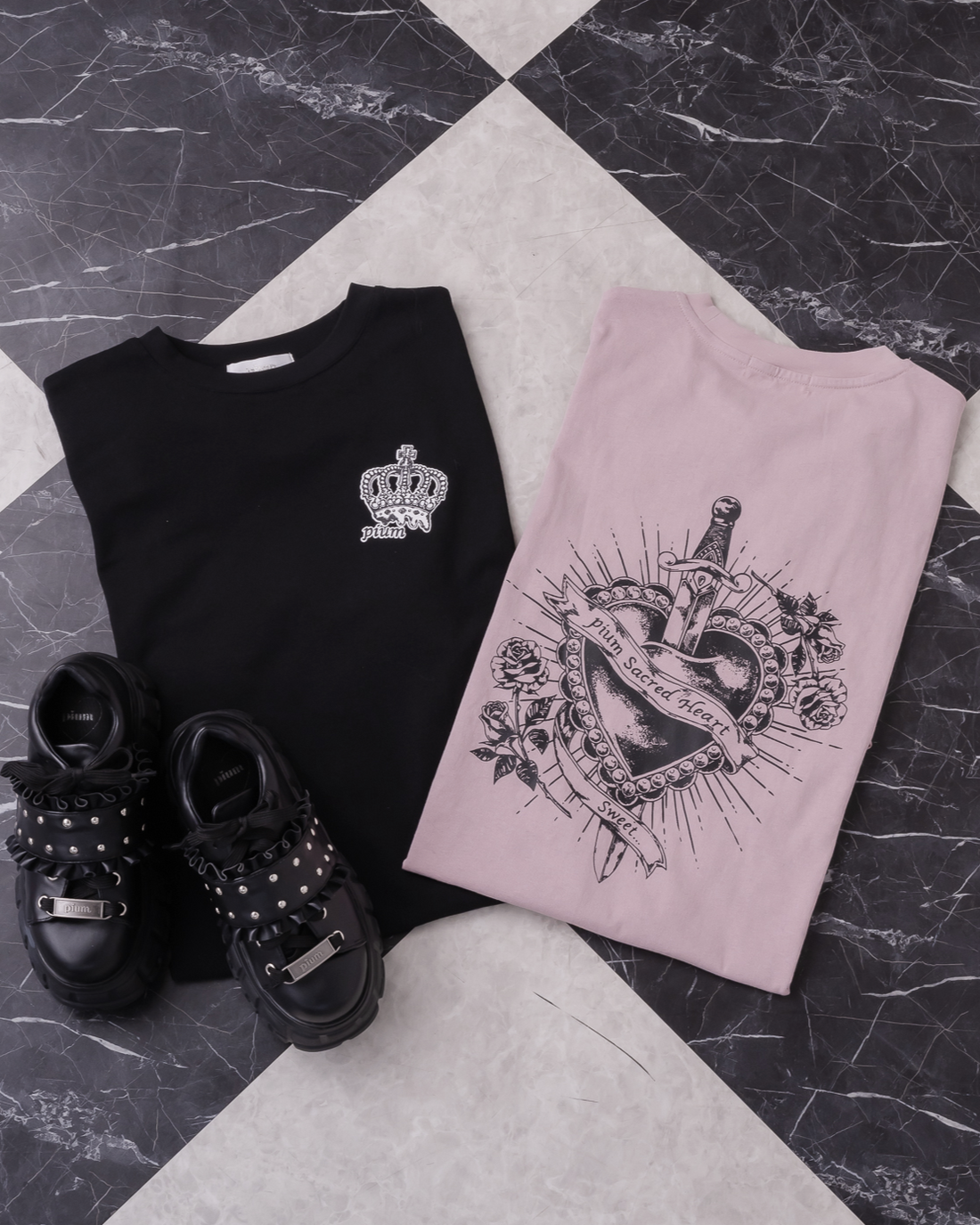 pium sacred heart オーバーサイズ半袖Tシャツ