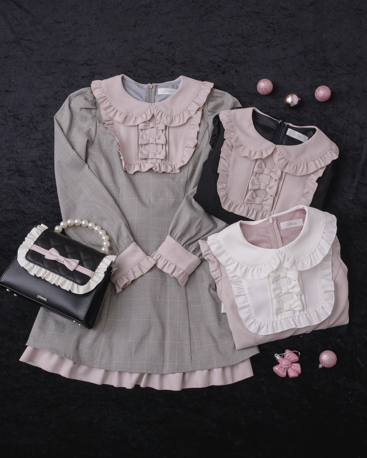 スクエアフリルリボンドーリーワンピース