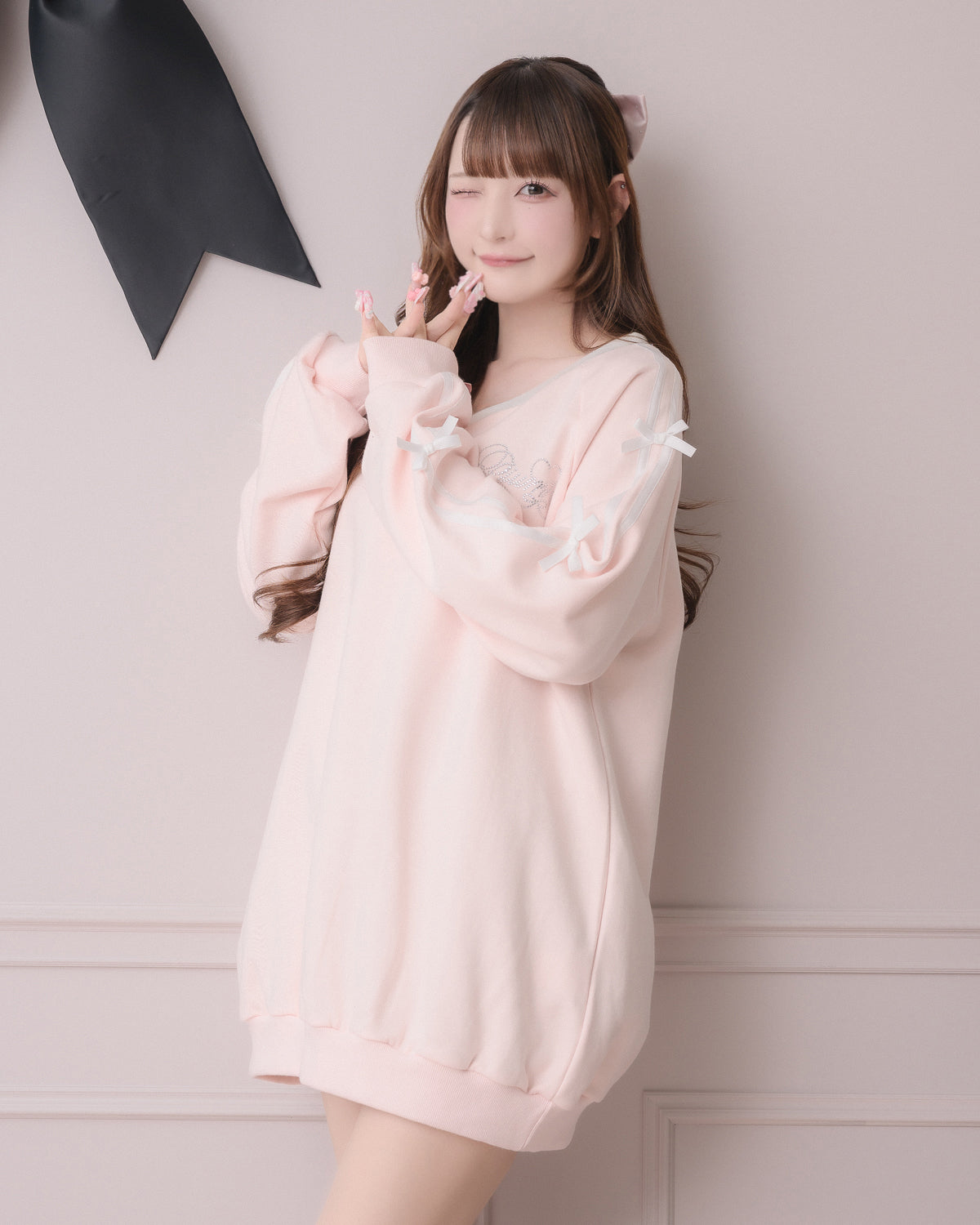 モデル身長:162cm/着用カラー:ピンク