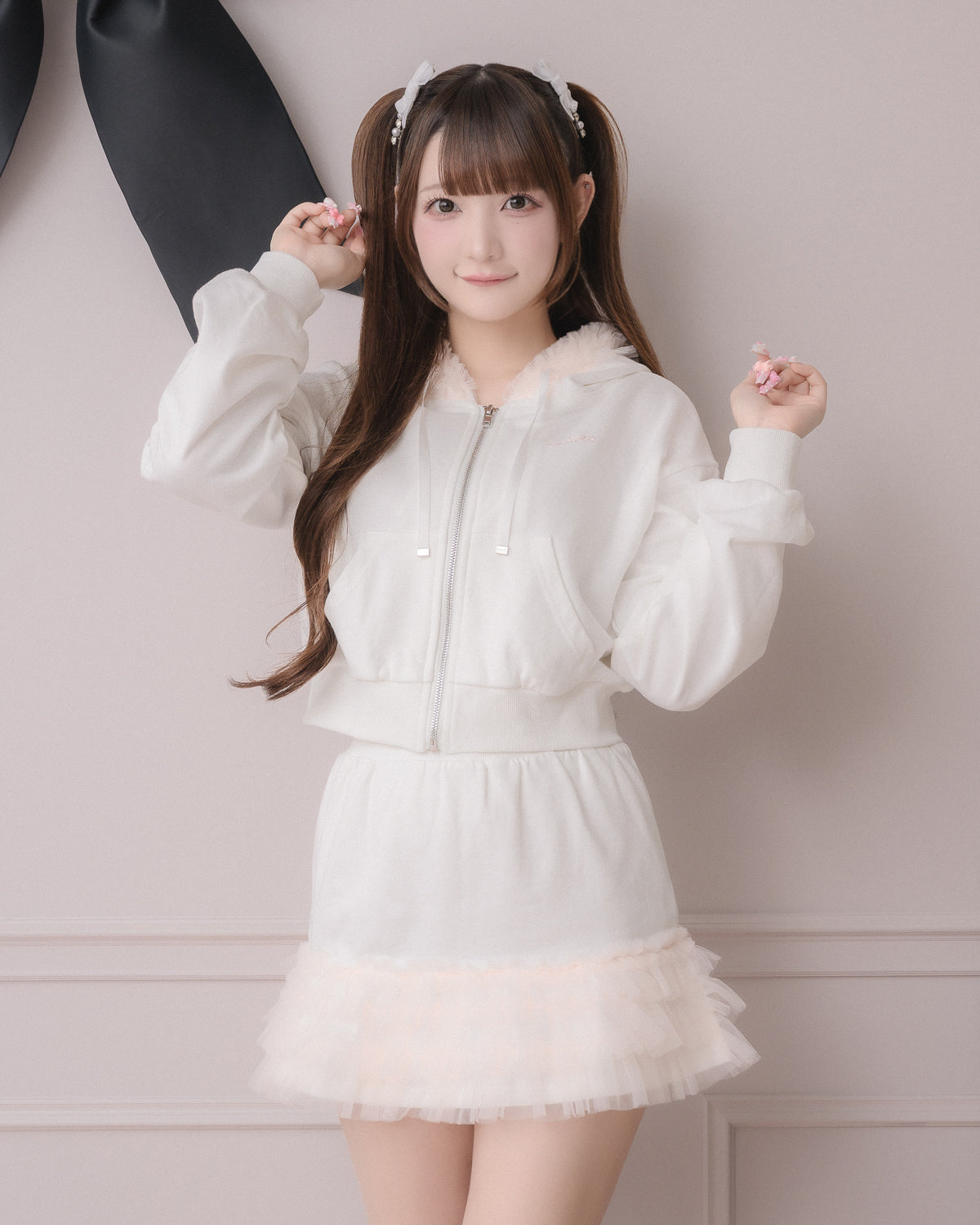 モデル身長:162cm/着用カラー:ホワイト