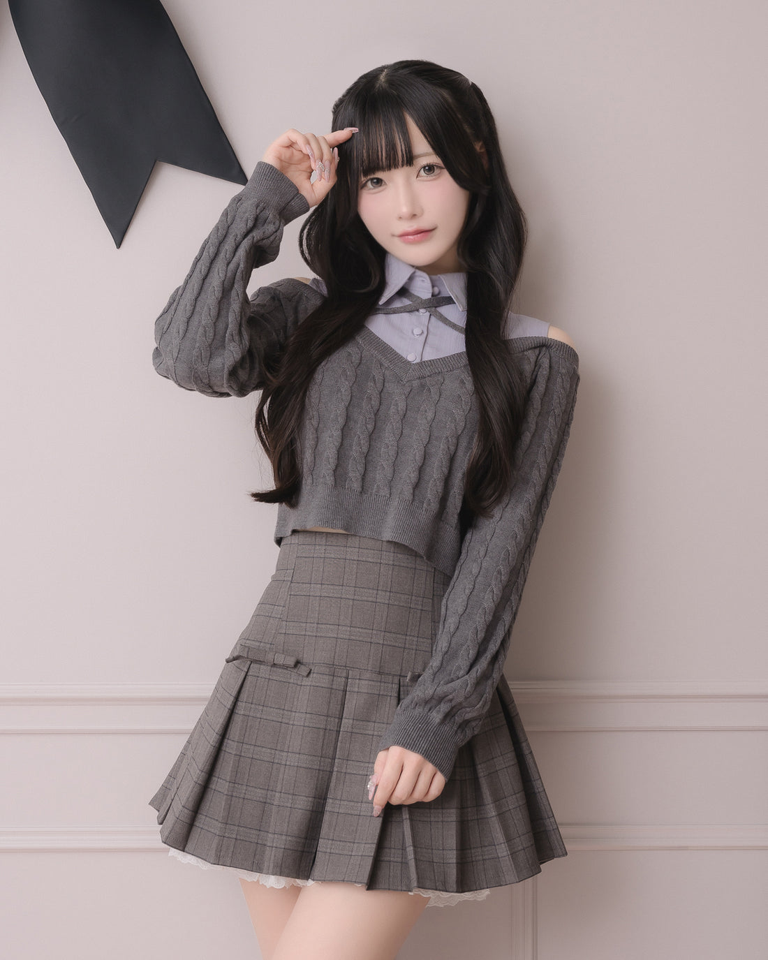 モデル身長:157cm/着用カラー:チャコール