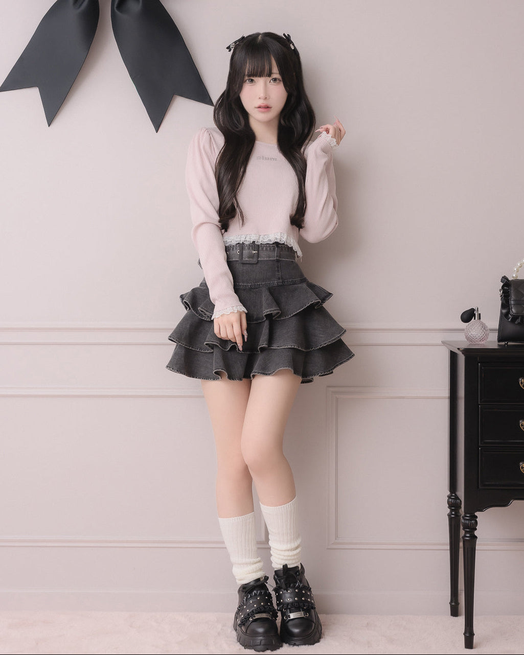 モデル身長:157cm/着用カラー:ブラック