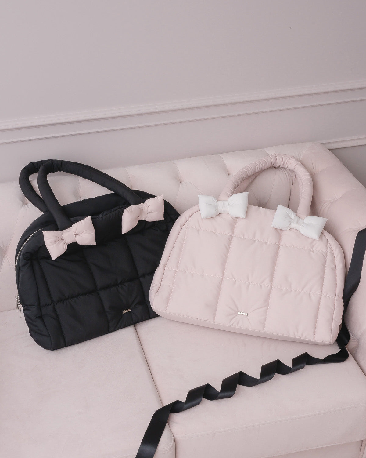 ボリュームリボンキャリーオンボストンバッグ