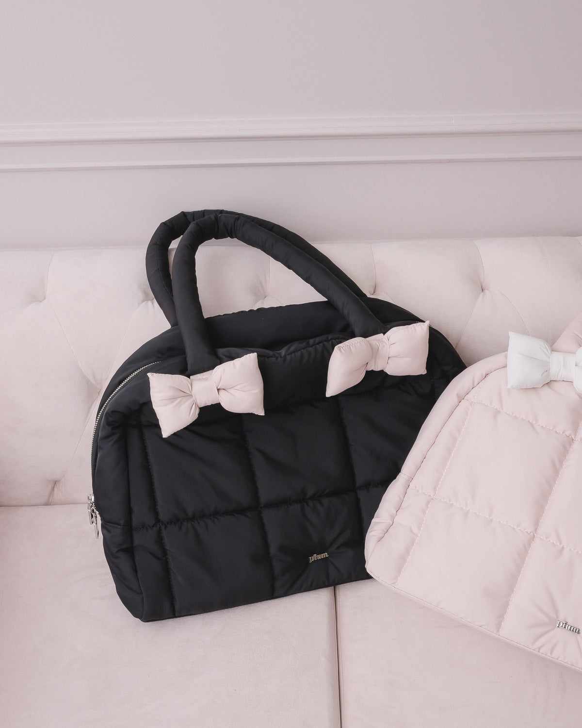 ボリュームリボンキャリーオンボストンバッグ