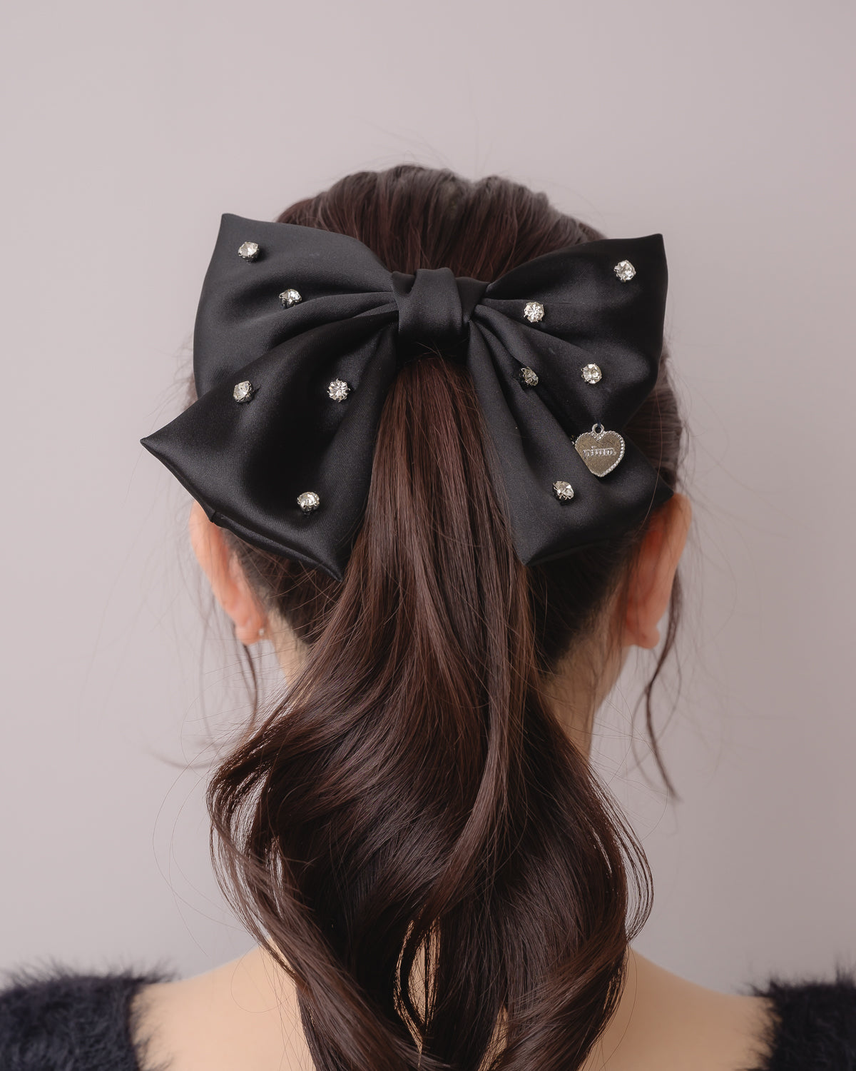 サテンビジュービッグリボンバレッタ