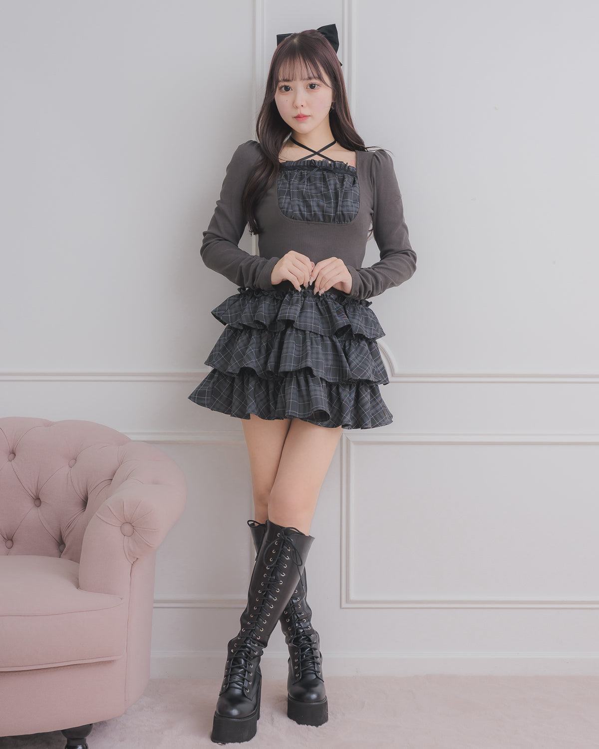 モデル身長:157cm/着用カラー:チャコール