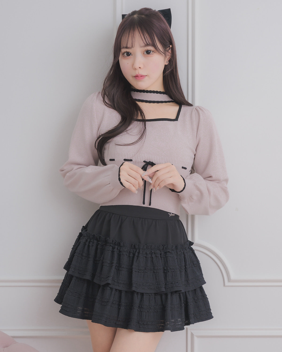 モデル身長:157cm/着用カラー:ブラック