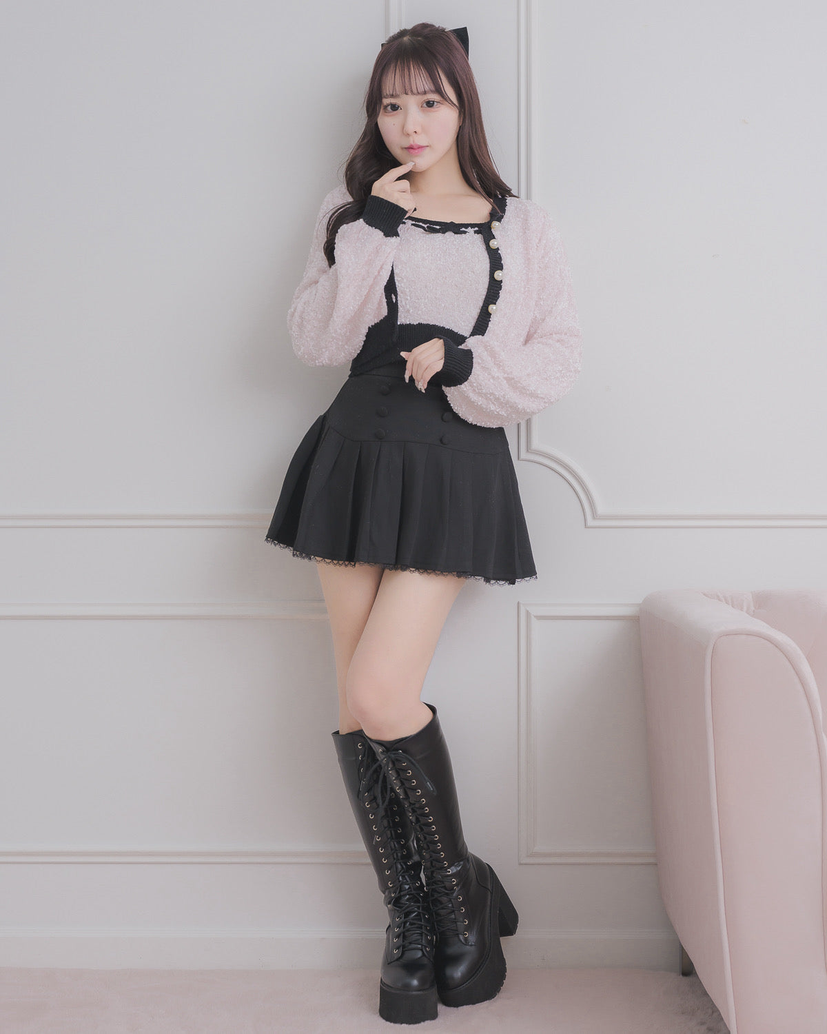 モデル身長:157cm/着用カラー:ピンク