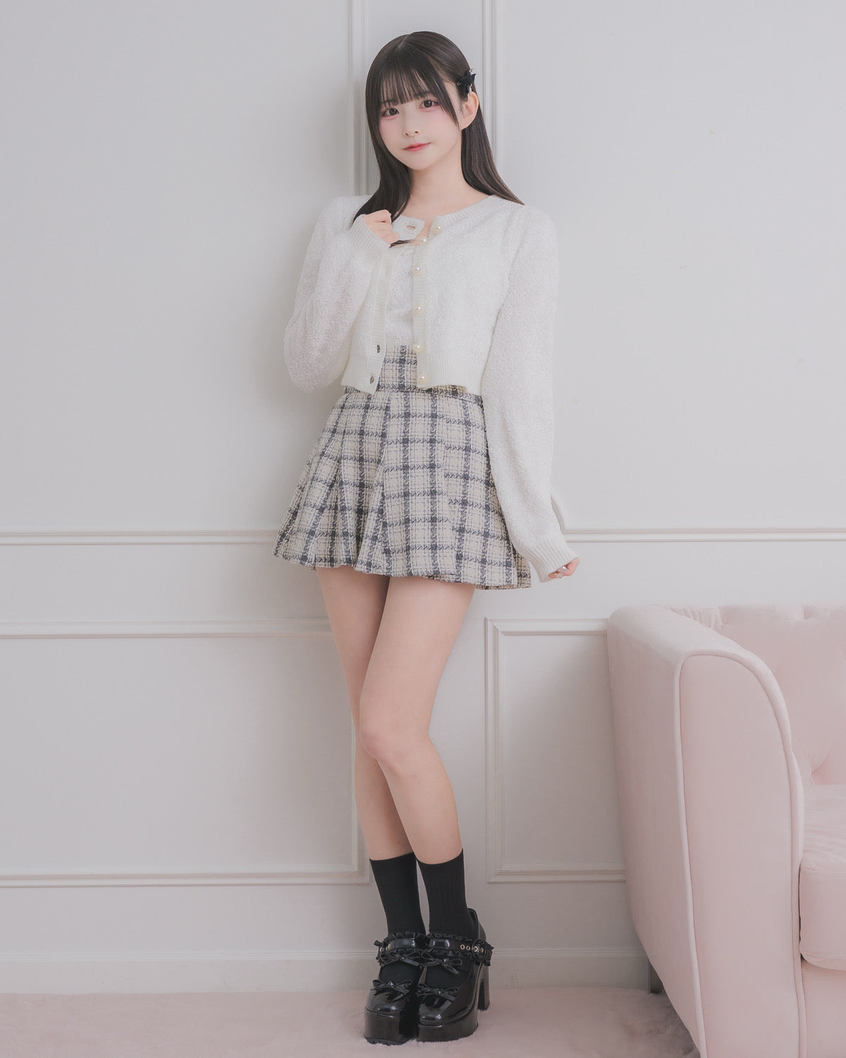 モデル身長:158cm/着用カラー:ホワイト