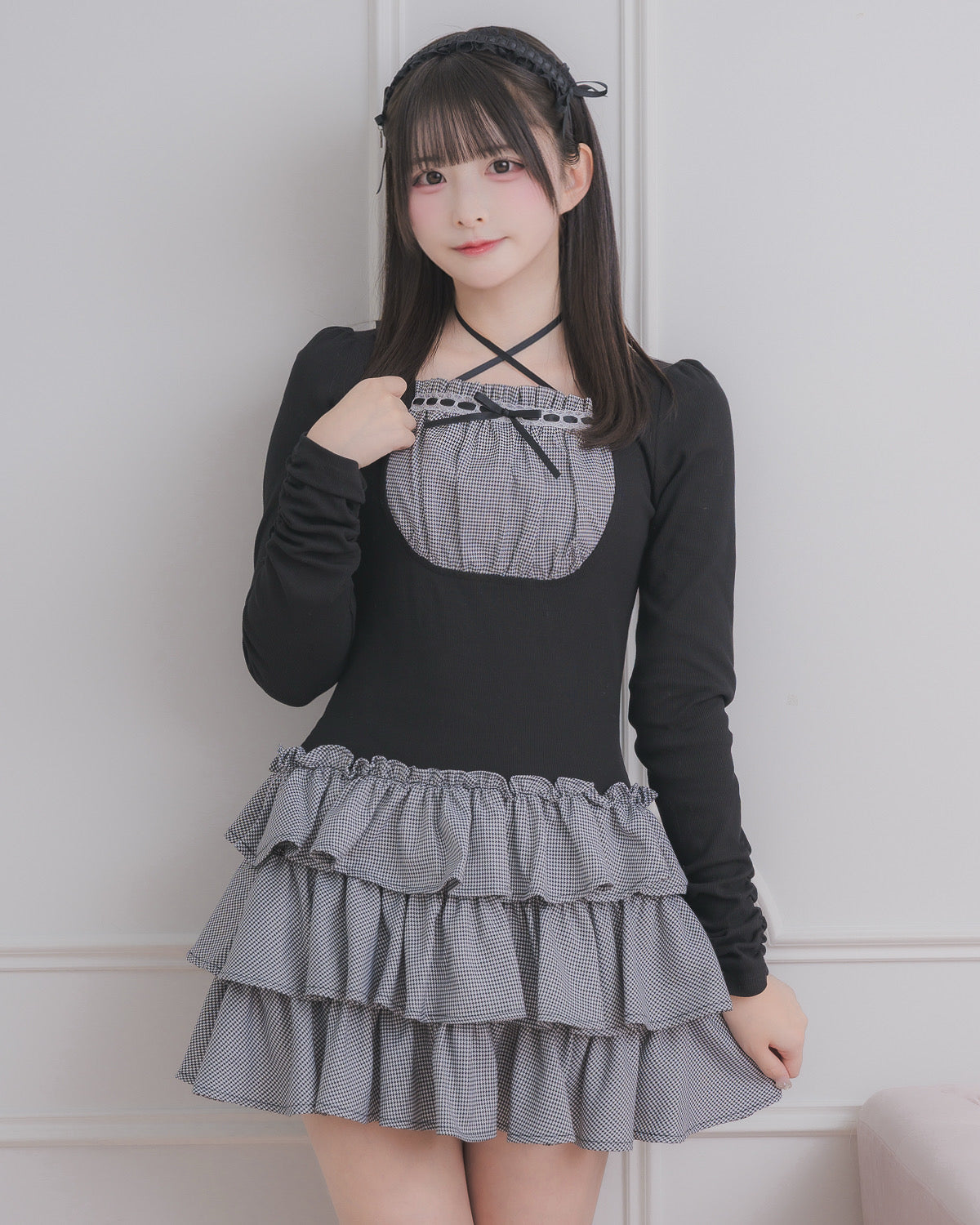 モデル身長:158cm/着用カラー:ブラック