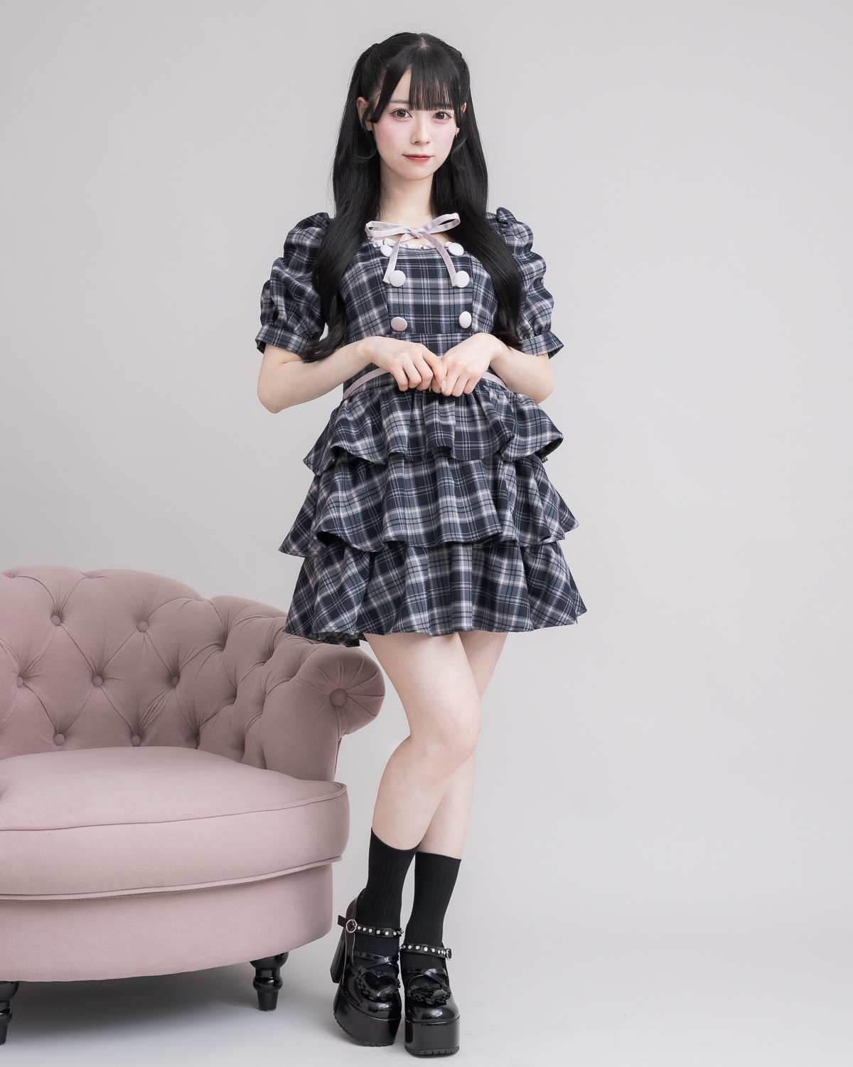 モデル身長:155cm/着用カラー:ネイビー