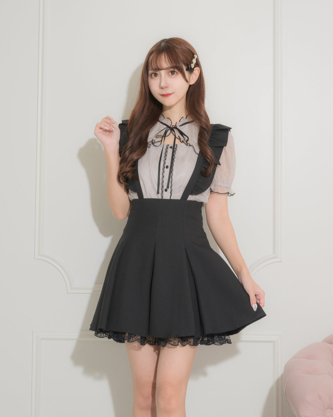 モデル身長:158cm/着用カラー:ブラック