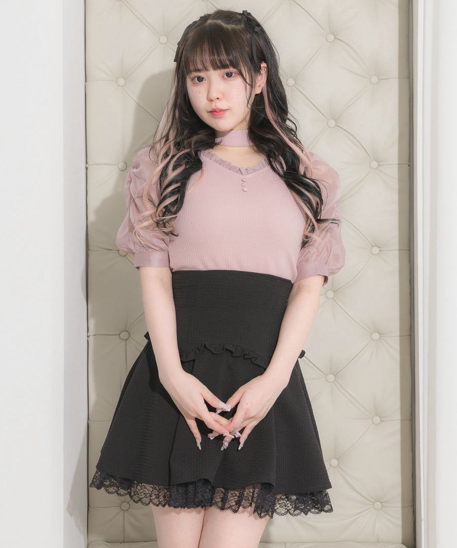 シアースリーブチョーカーカットソー – pium シアースリーブチョーカーカットソー – pium