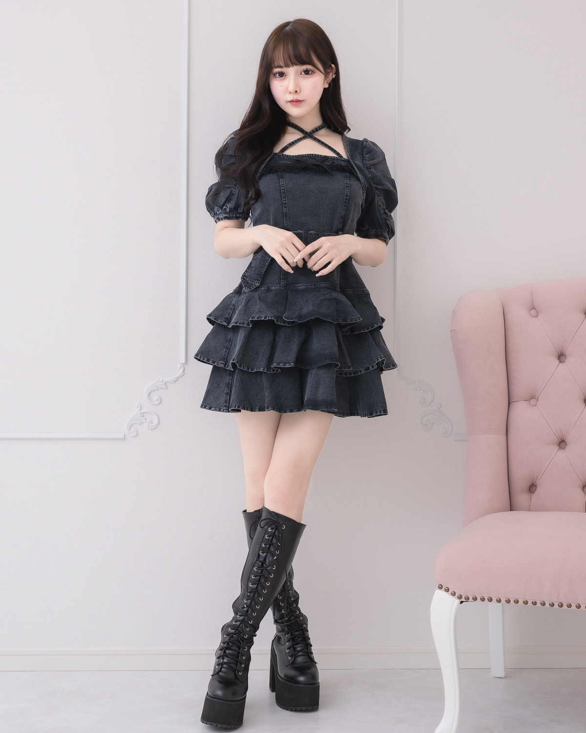 モデル身長:157cm/着用カラー:ブラック