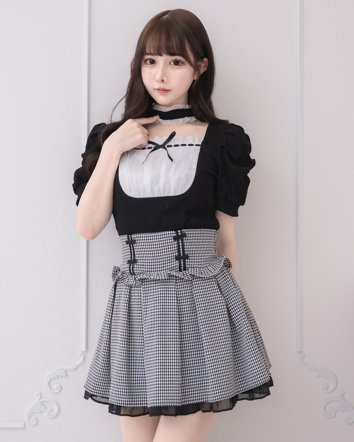 モデル身長:157cm/着用カラー:ブラック