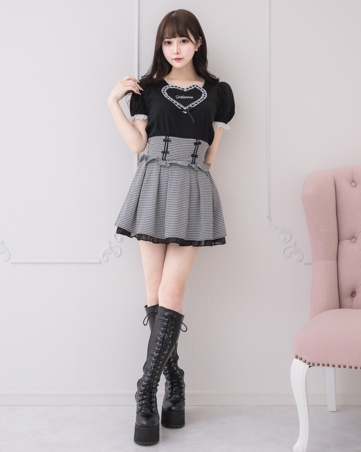 モデル身長:157cm/着用カラー:ホワイトミックス