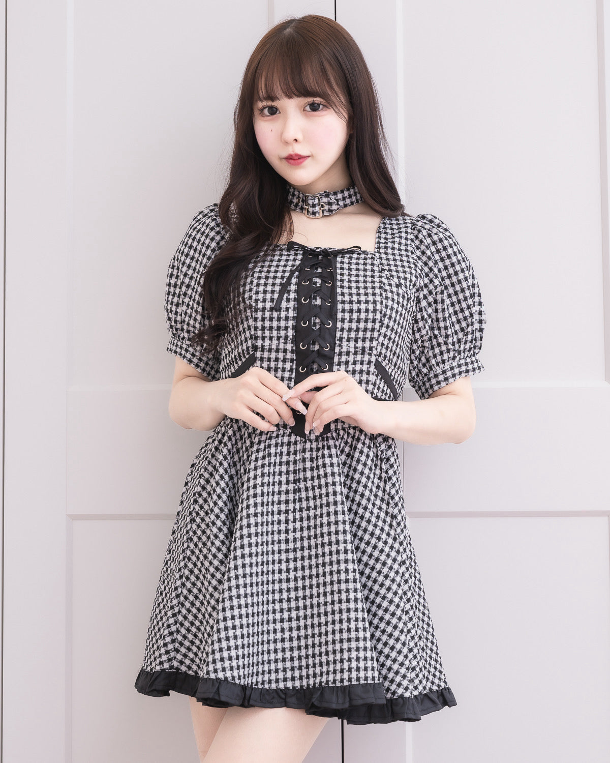 モデル身長:157cm/着用カラー:ホワイトミックス