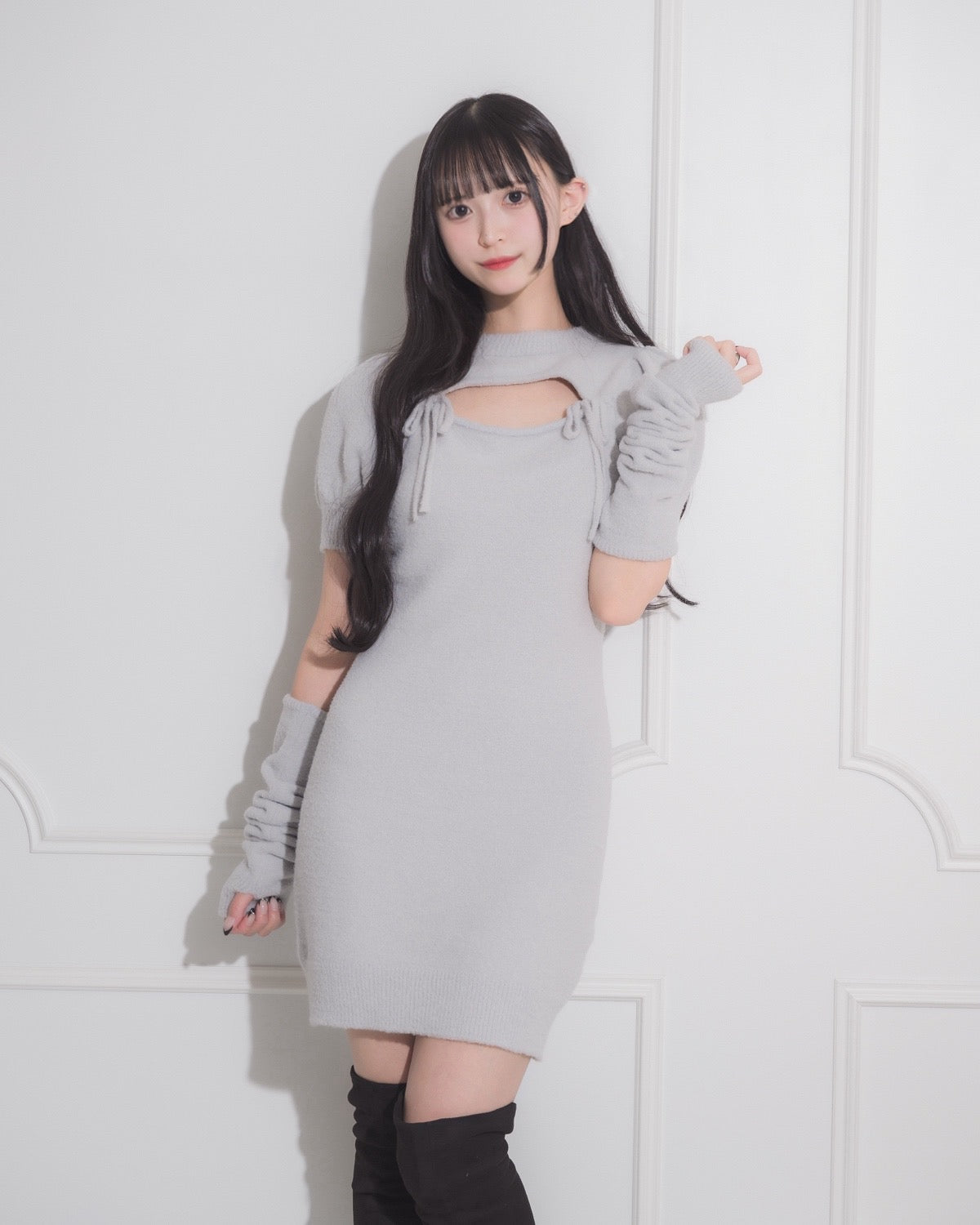 モデル身長:163cm/着用カラー:ブルーグレー