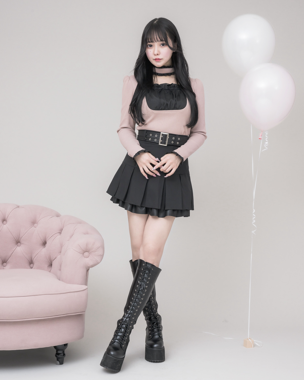 モデル身長:157cm/着用カラー:ピンク