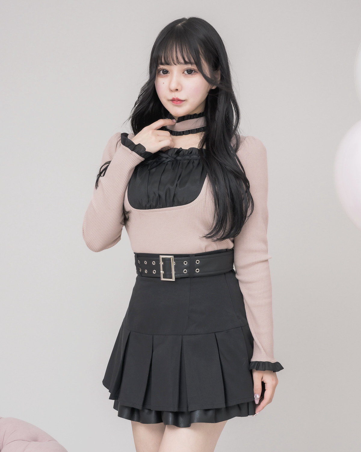 モデル身長:157cm/着用カラー:ピンク