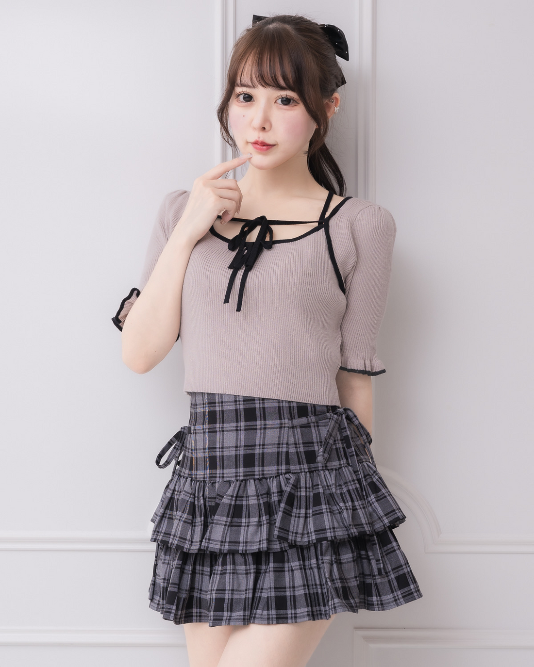 モデル身長:157cm/着用カラー:グレージュ