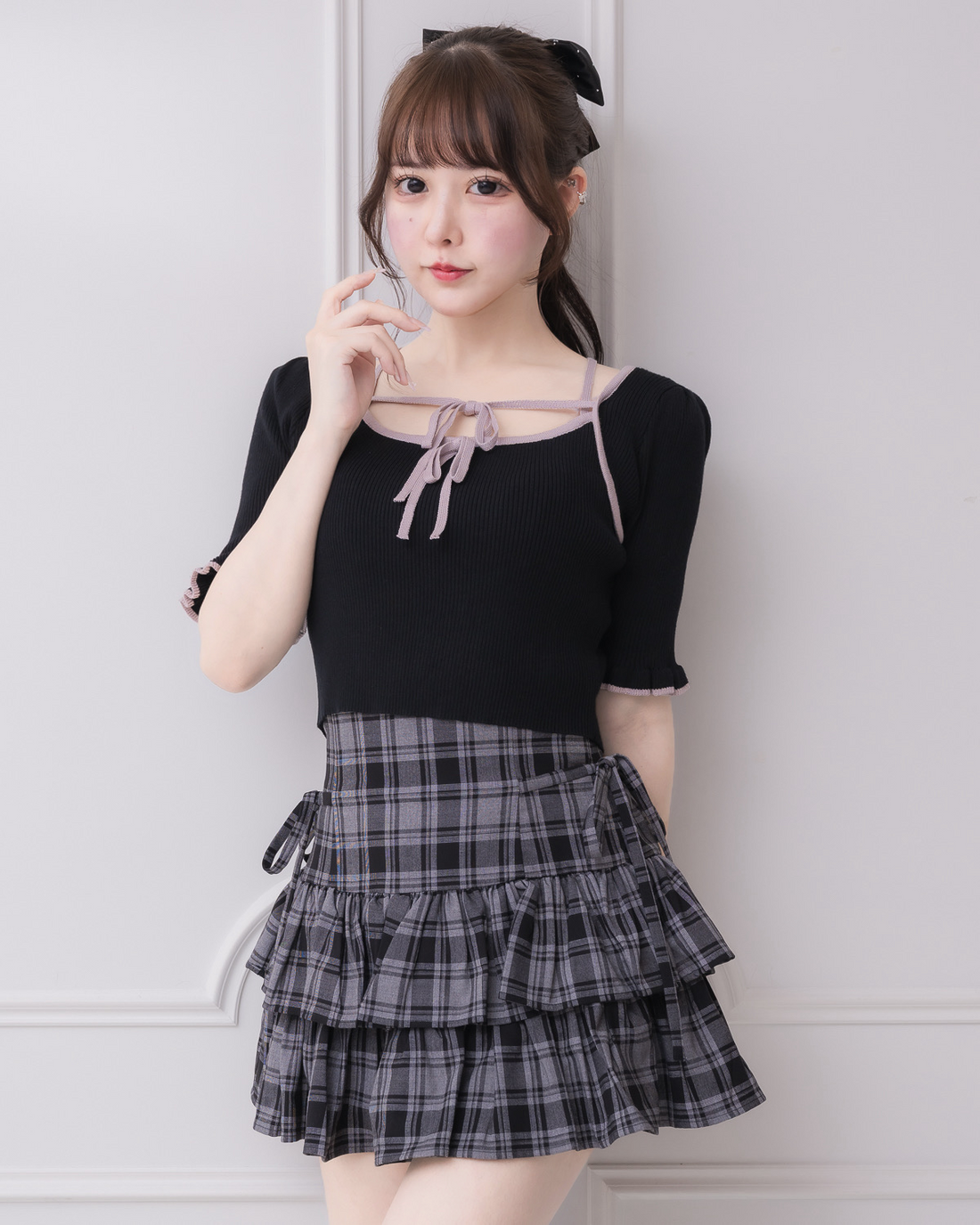 モデル身長:157cm/着用カラー:ブラック