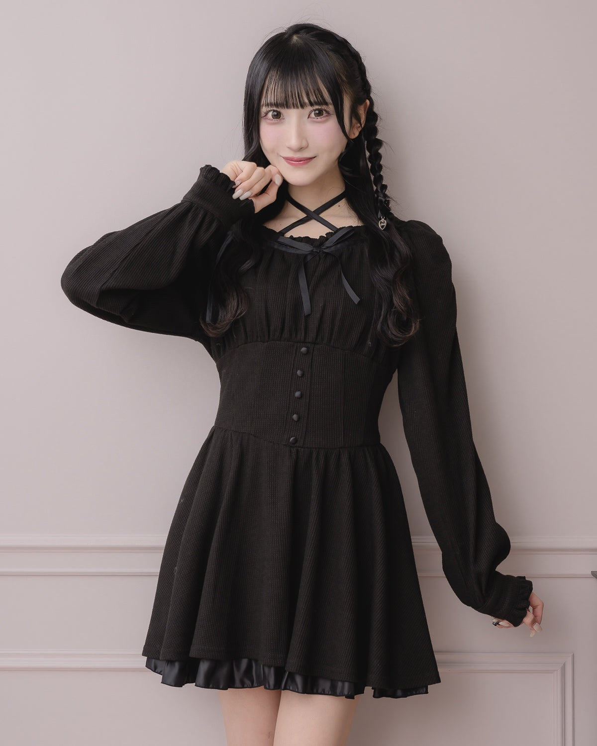 モデル身長:157cm/着用カラー:ブラック