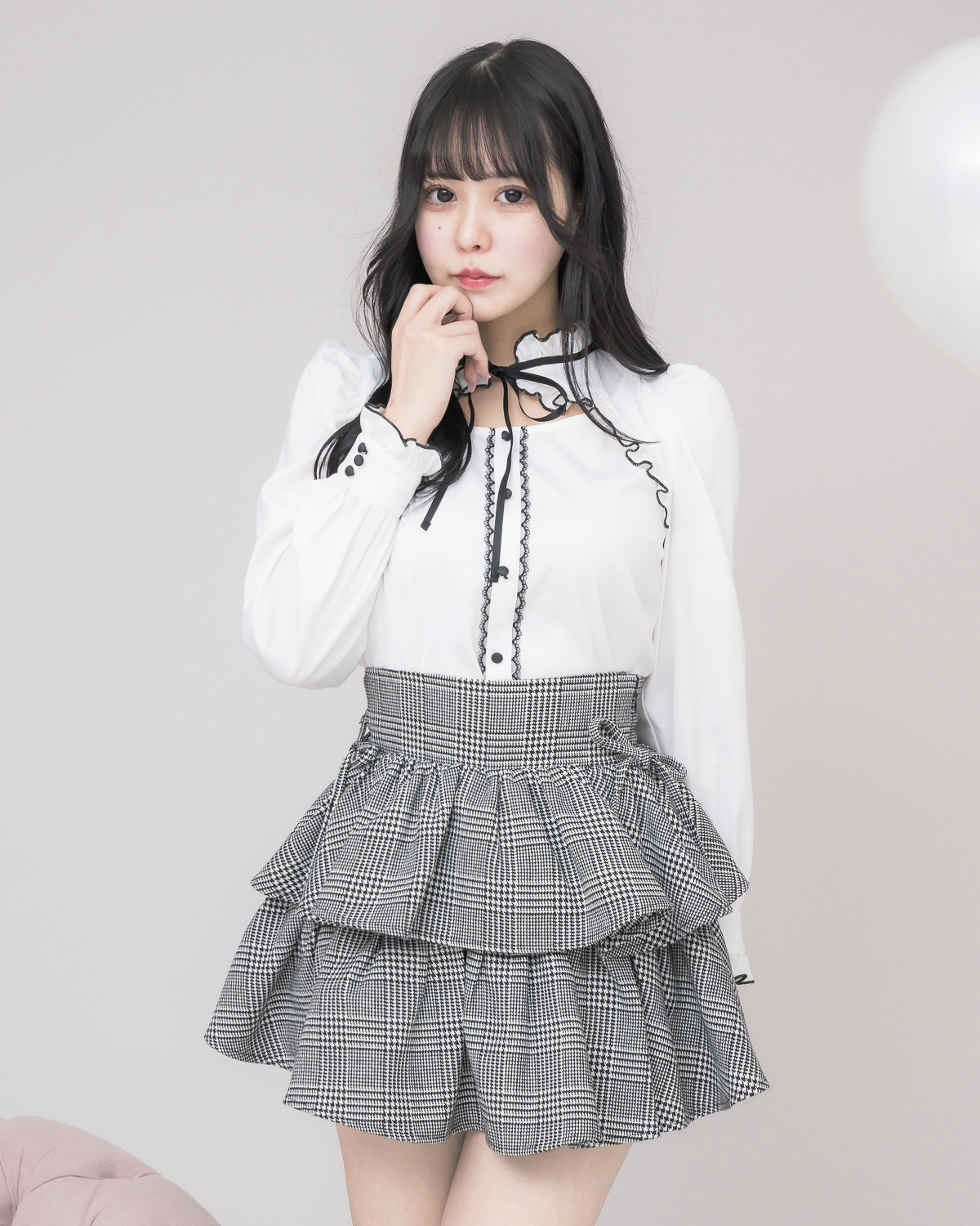 モデル身長:157cm/着用カラー:ホワイト