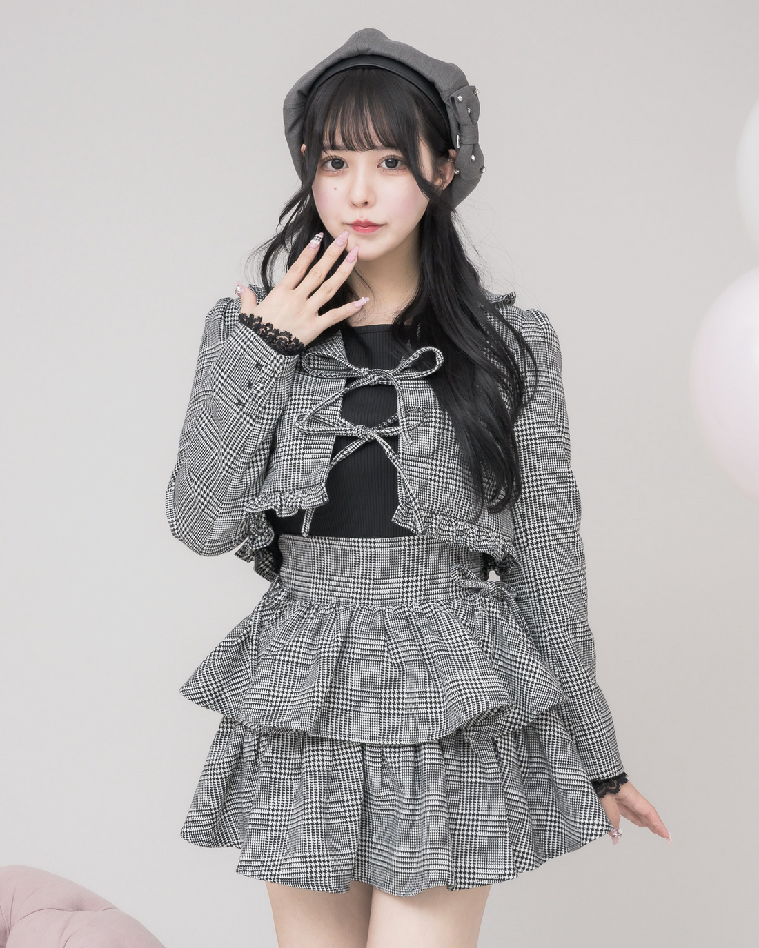 モデル身長:157cm/着用カラー:ブラック