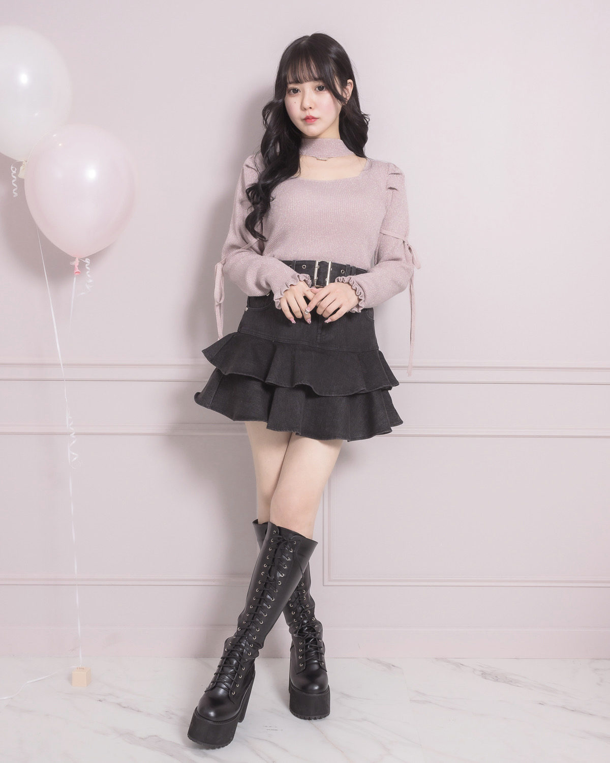 モデル身長:157cm/着用カラー:ブラック