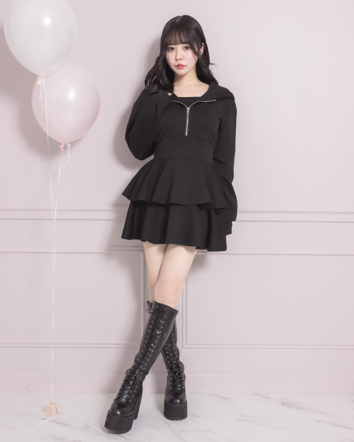 モデル身長:157cm/着用カラー:ブラック