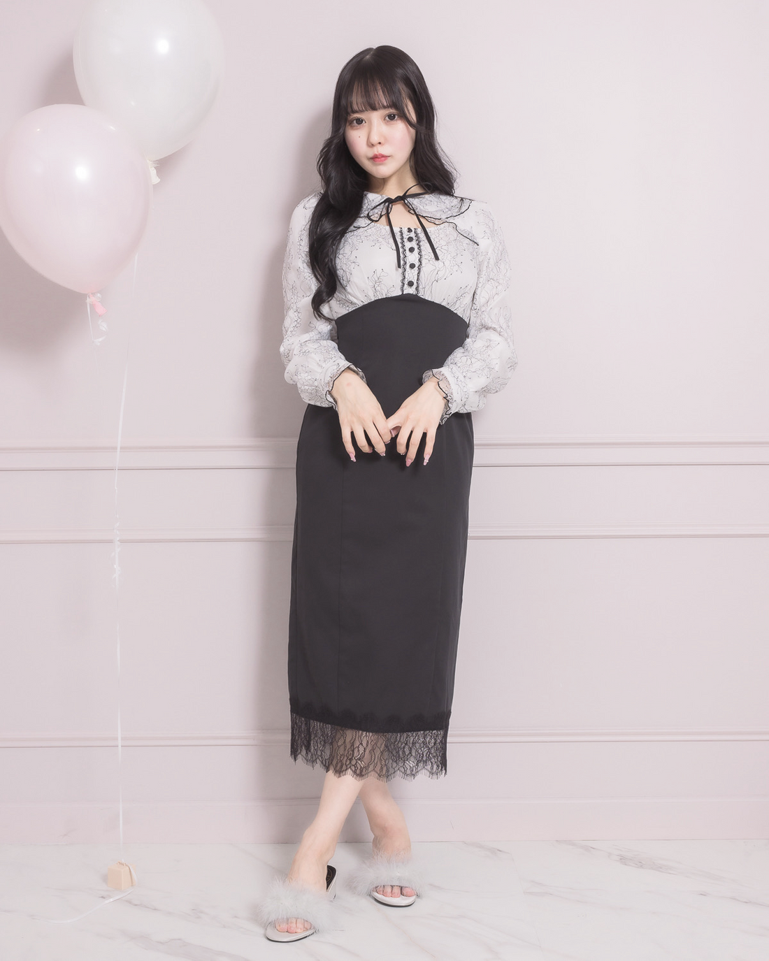 モデル身長:157cm/着用カラー:ホワイト