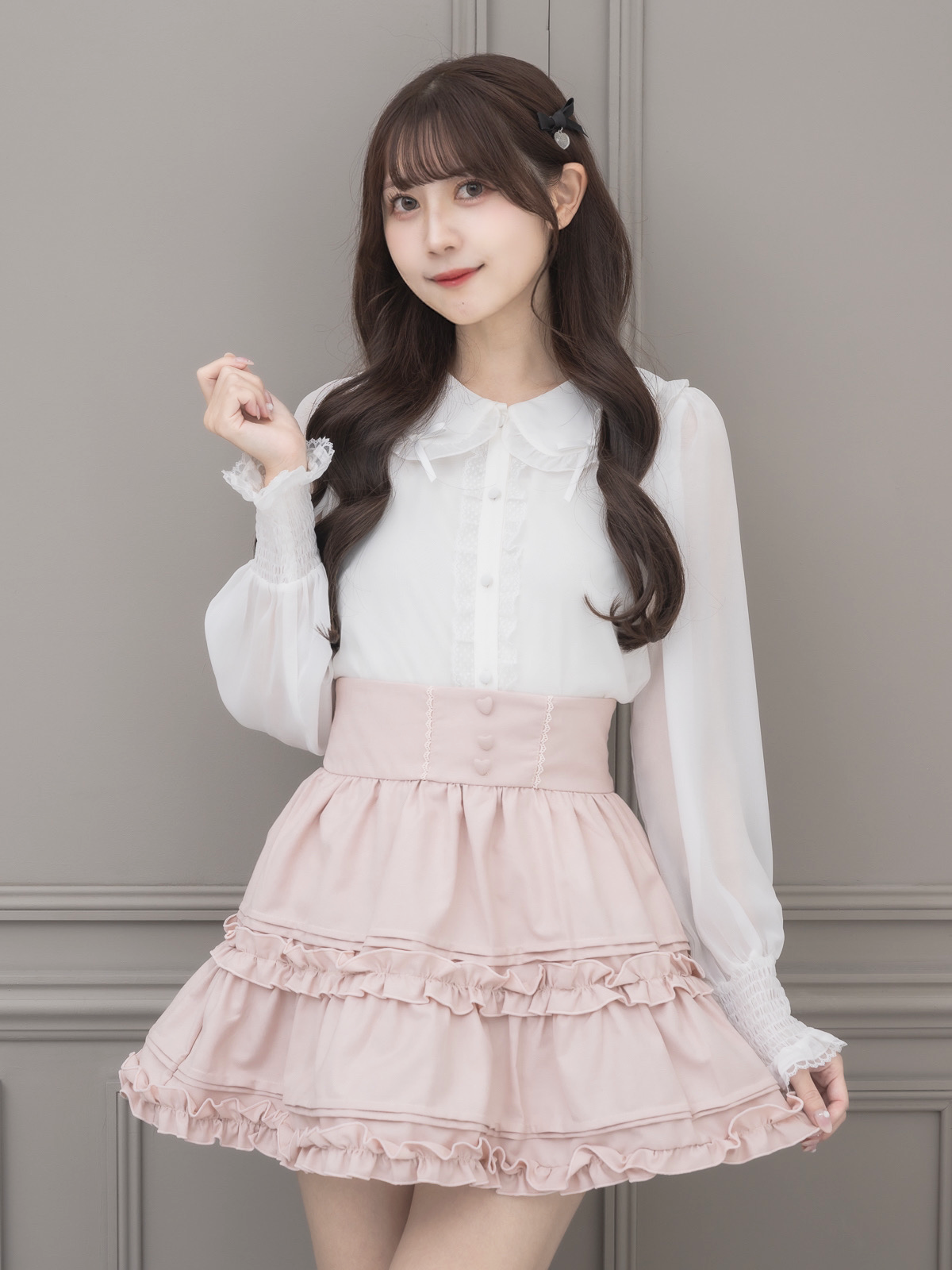 モデル身長:159cm/着用カラー:ピンク