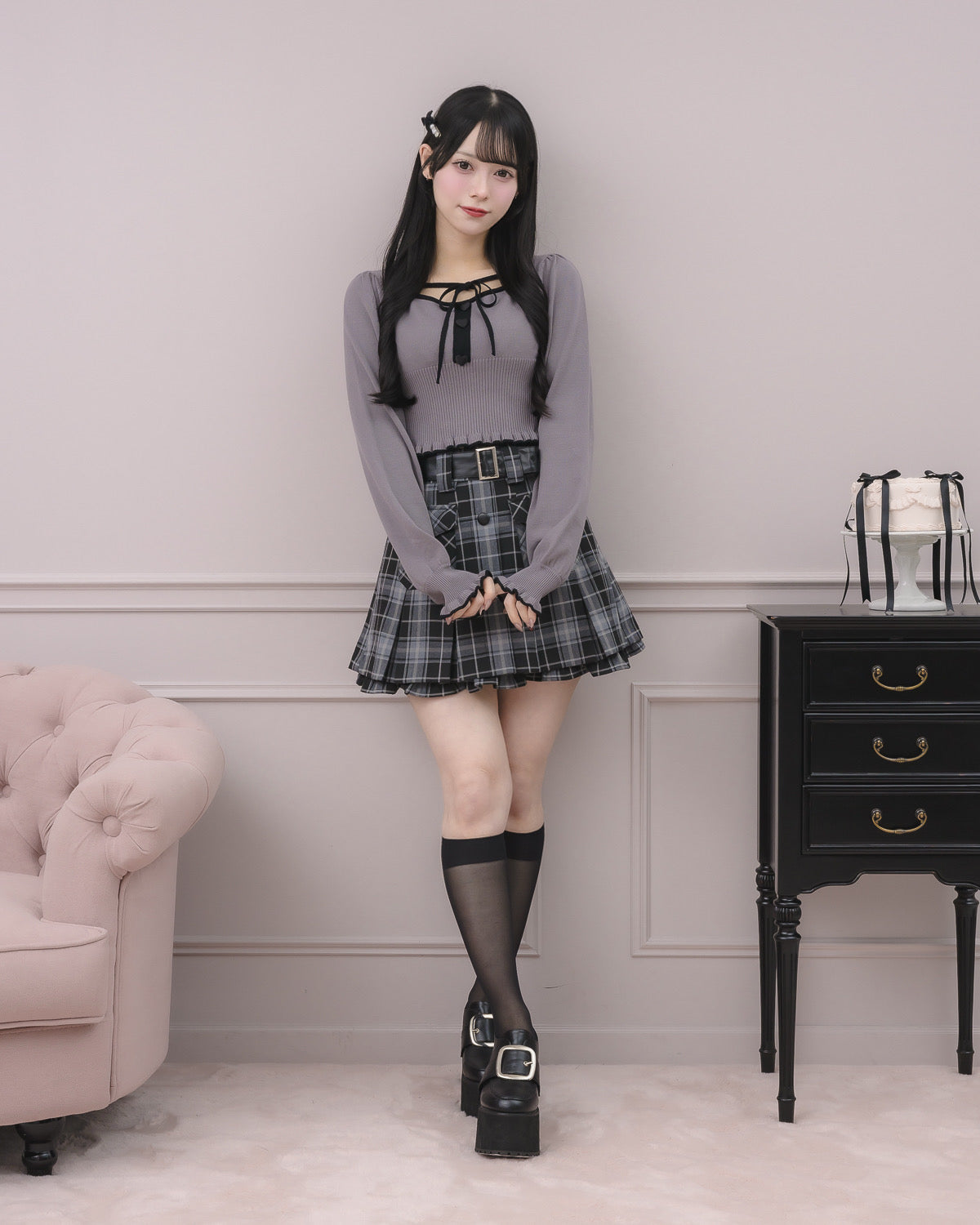 モデル身長:155cm/着用カラー:チャコール