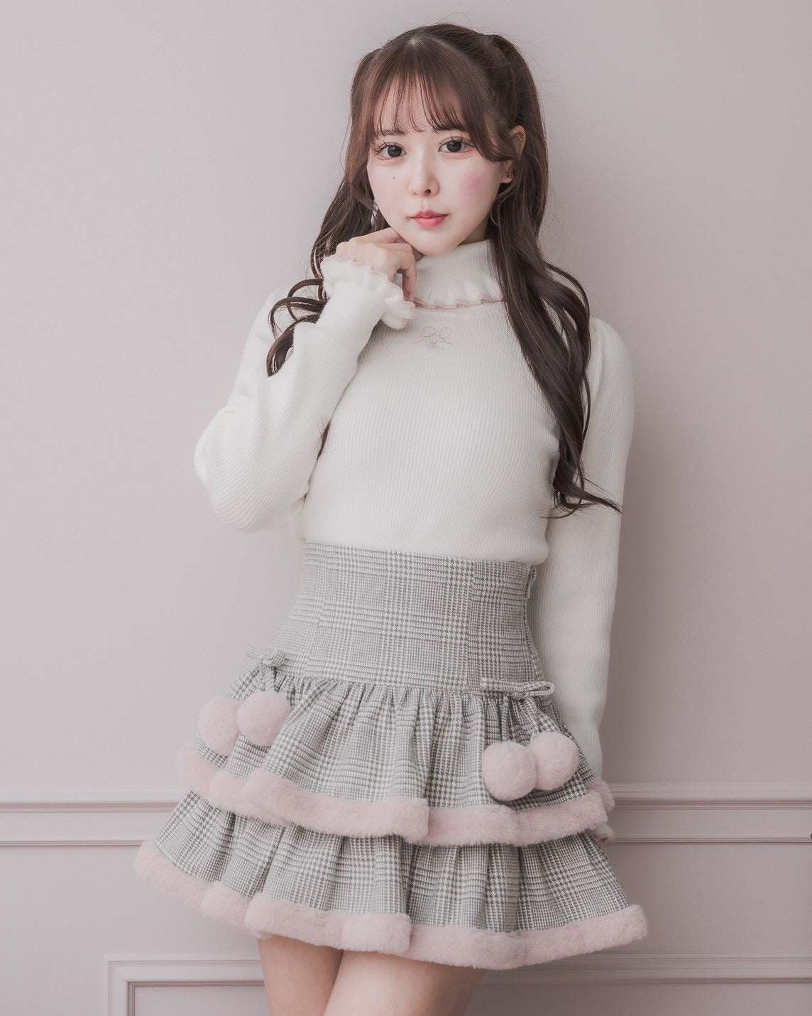 着用カラー:ホワイト×ピンク