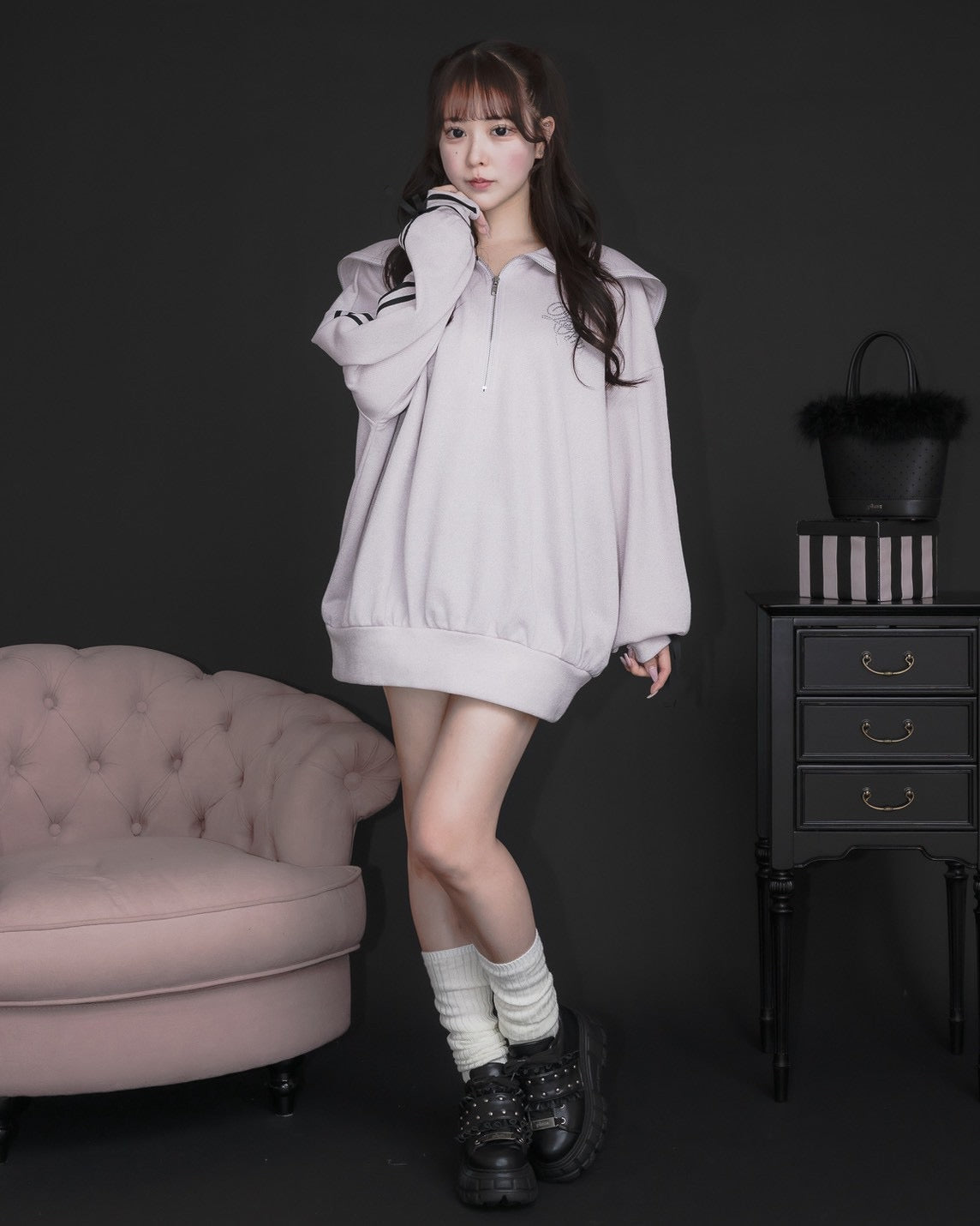 モデル身長:157cm/着用カラー:ピンク