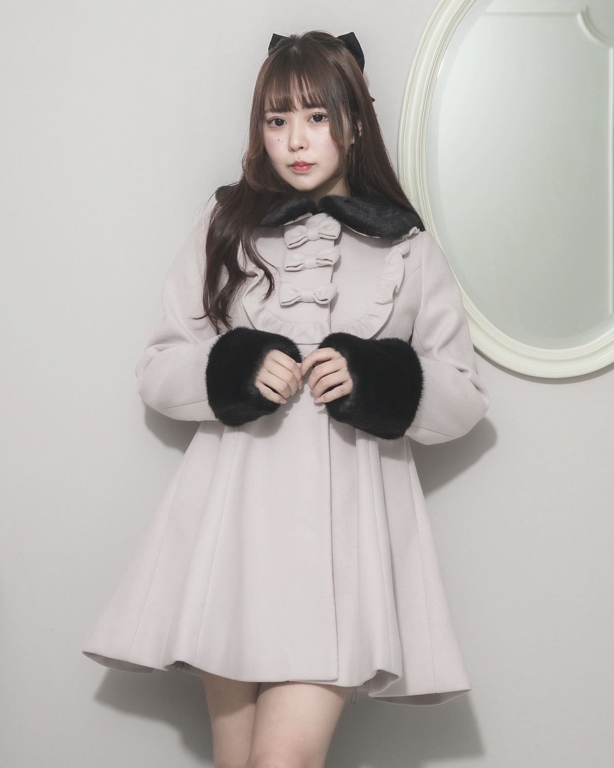 モデル身長:157cm/着用カラー:ピンク×ブラック