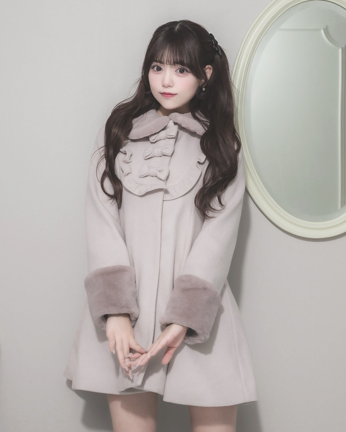 モデル身長:163cm/着用カラー:ピンク