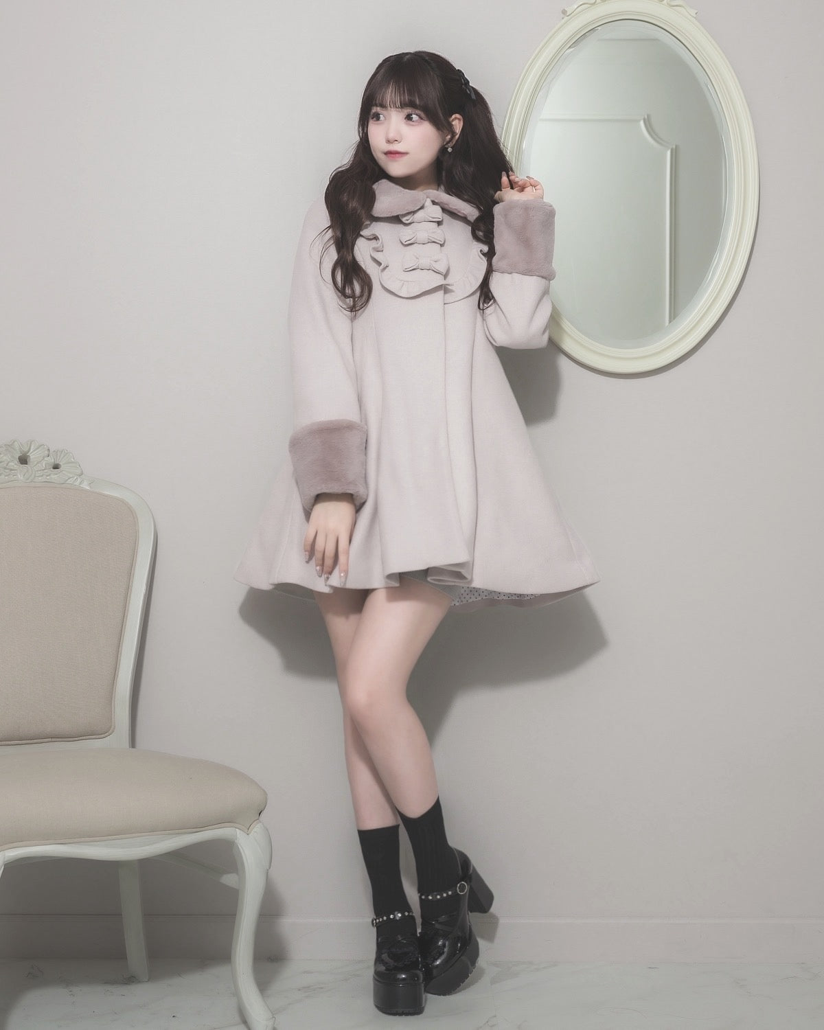 モデル身長:163cm/着用カラー:ピンク