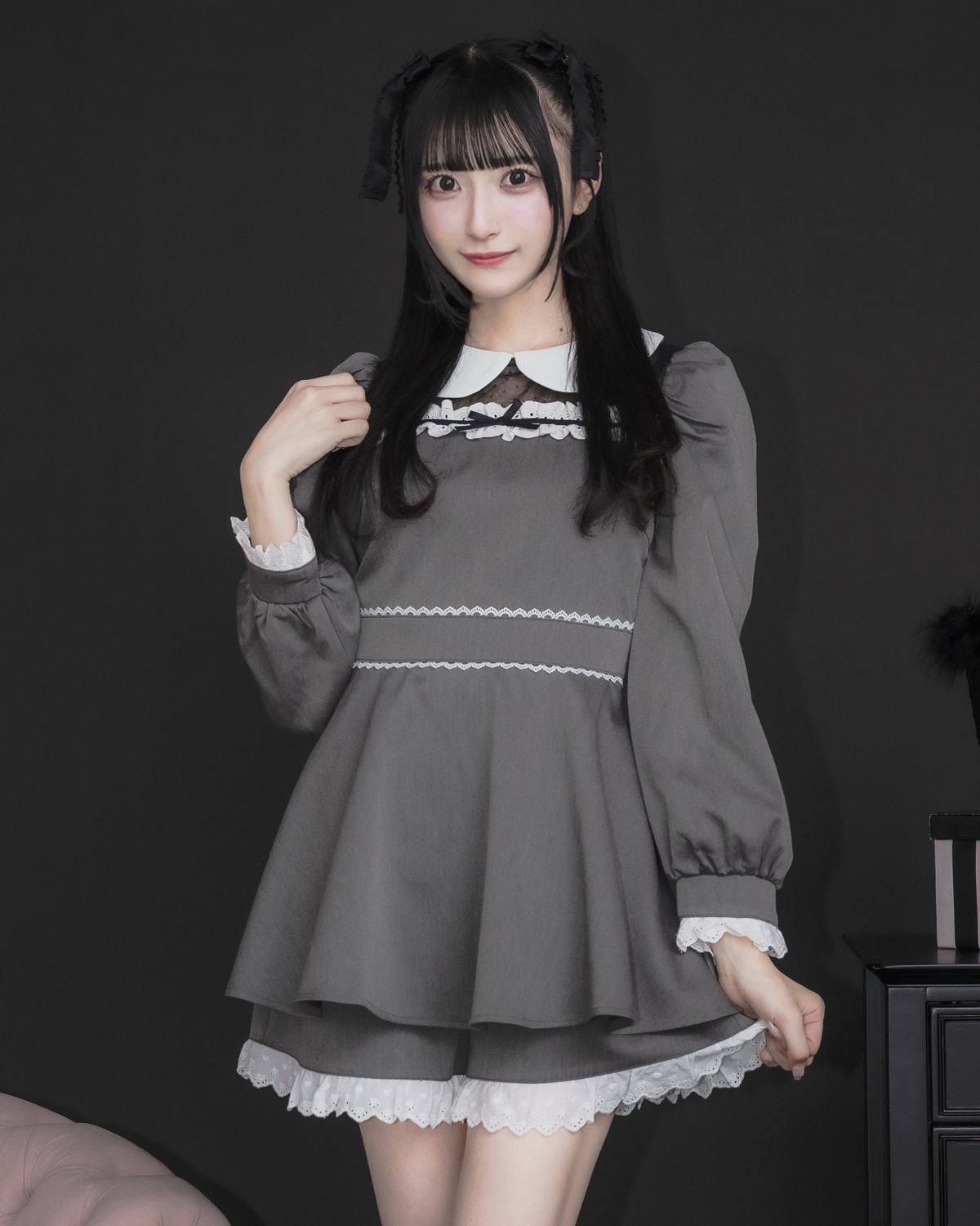 モデル身長:157cm/着用カラー:チャコール