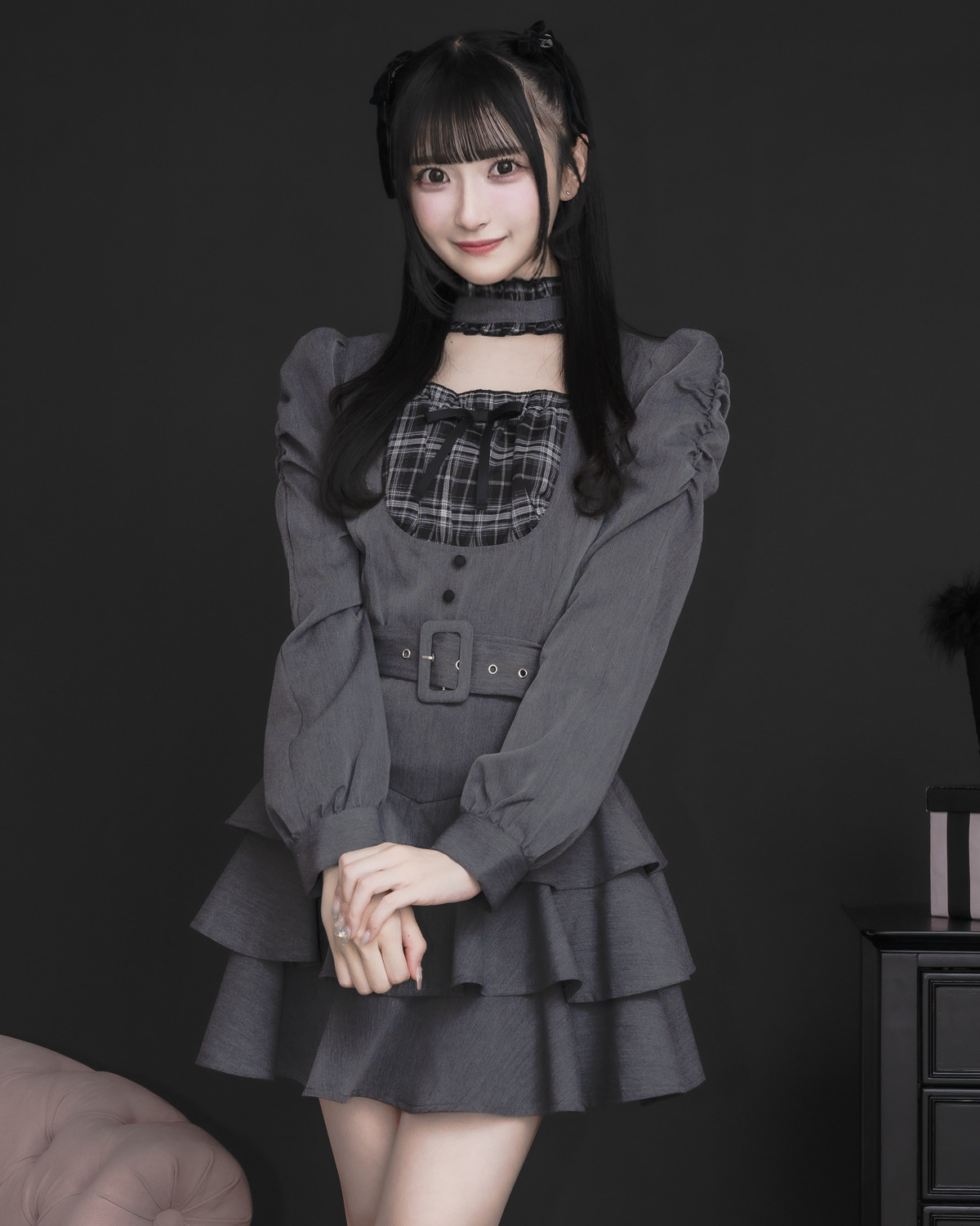 モデル身長:157cm/着用カラー:チャコール