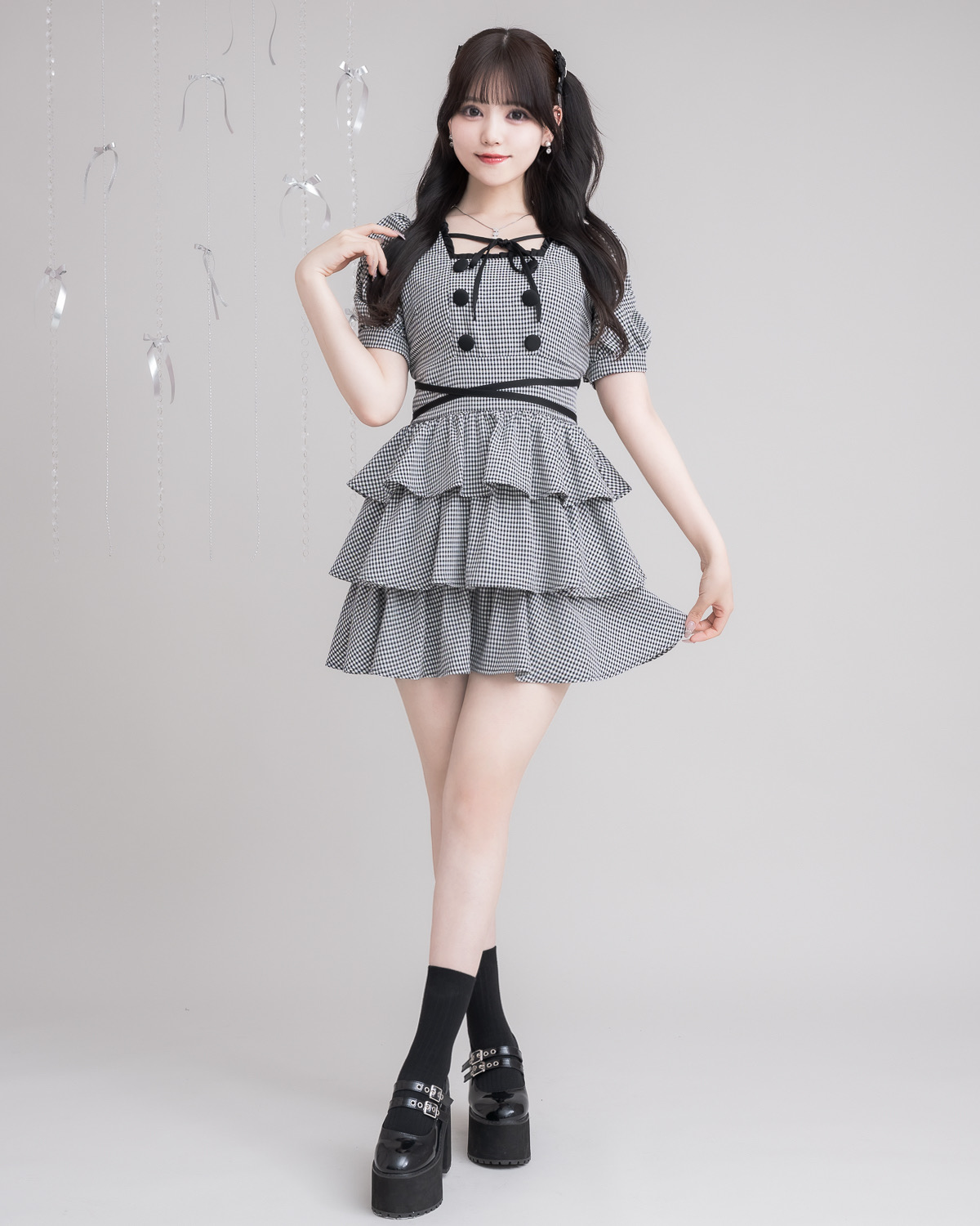 モデル身長:163cm/着用カラー:ギンガム