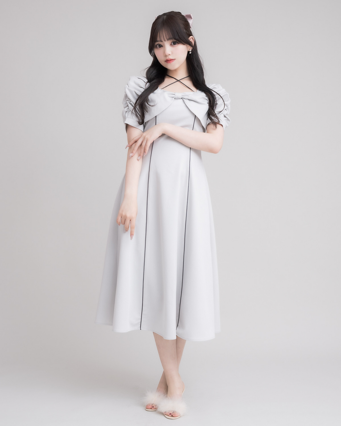 モデル身長:163cm/着用カラー:ブルーグレー