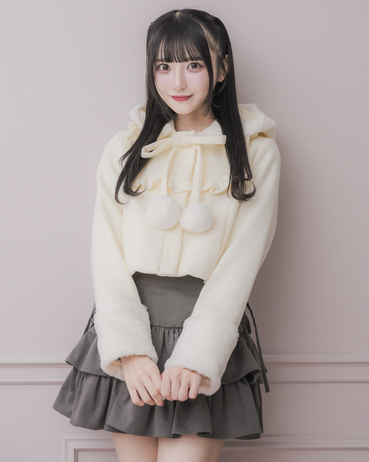 モデル身長:157cm/着用カラー:ホワイト