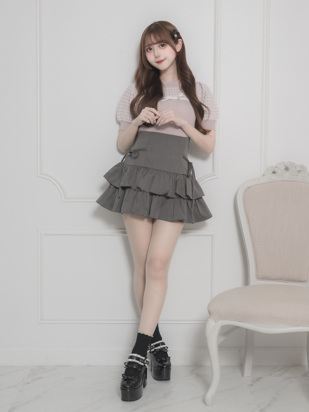 モデル身長:159cm/着用カラー:チャコール