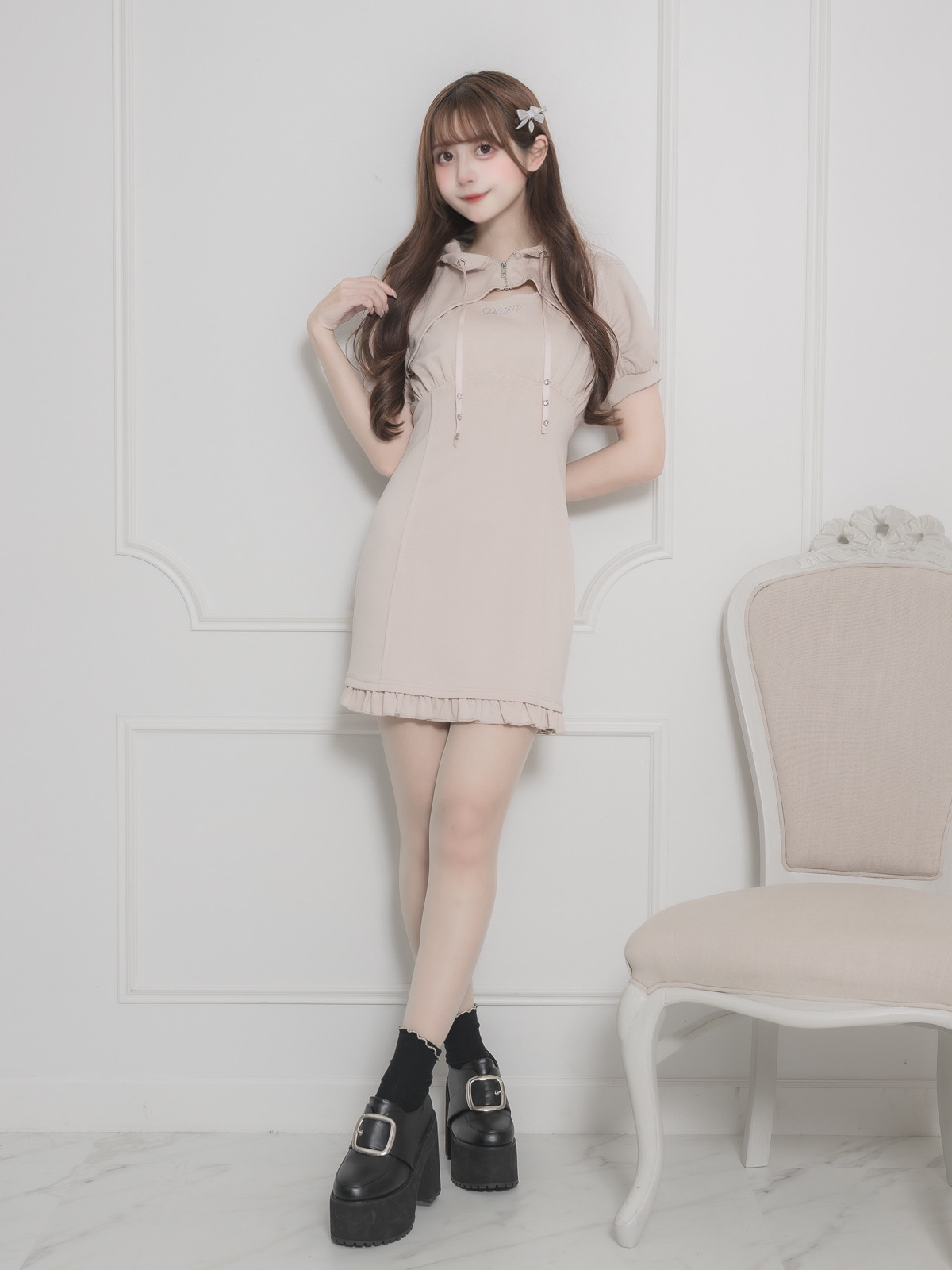モデル身長:163cm/着用カラー:ピンク